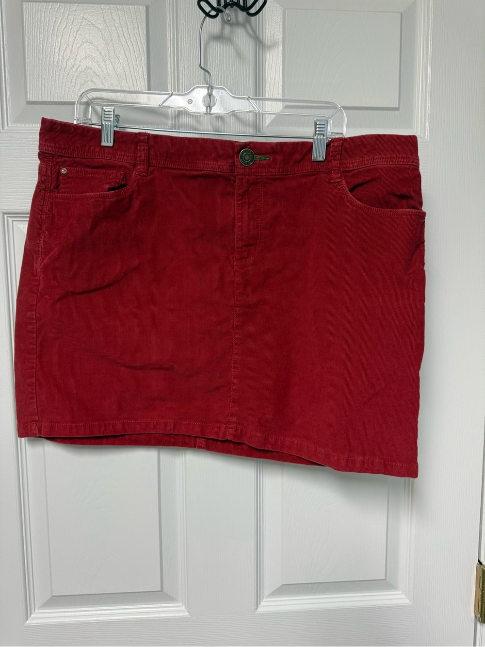 Tommy Hilfiger Red Corduroy Mini Skirt